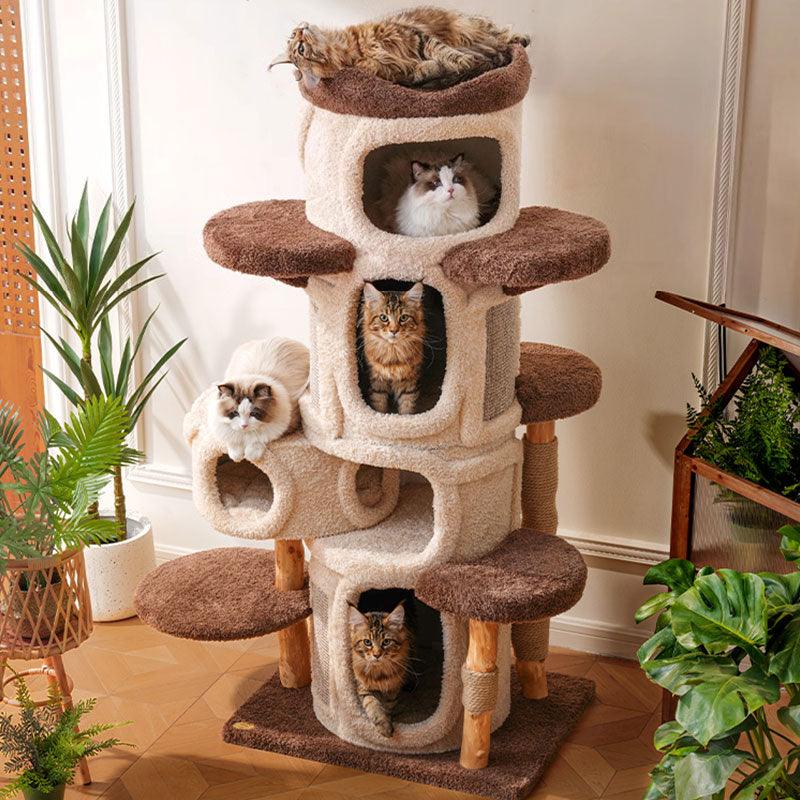 Deluxe großes Katzenklettergerüst-Baumhaus 