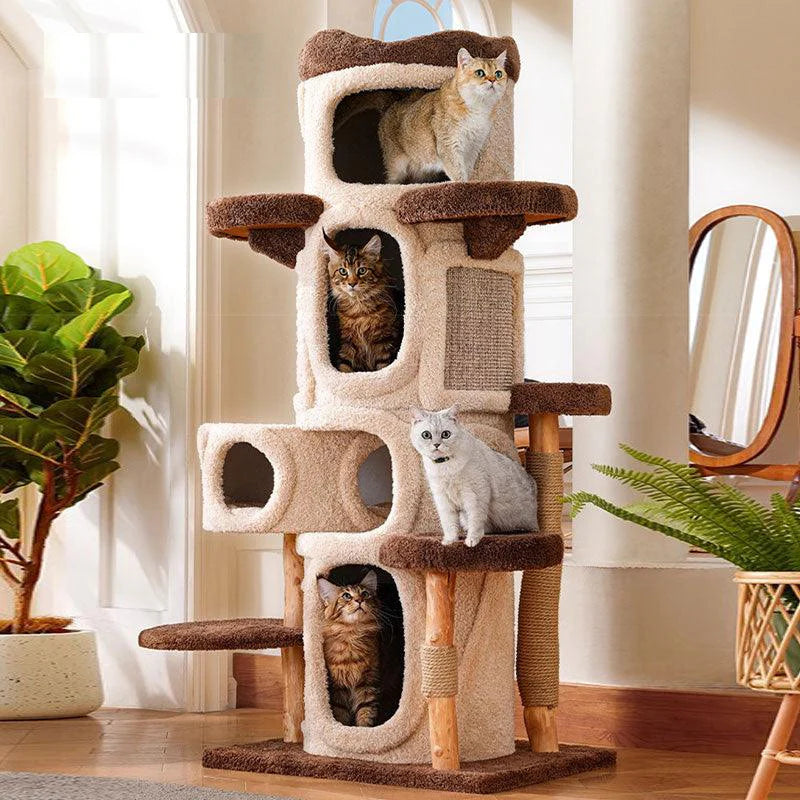 Deluxe großes Katzenklettergerüst-Baumhaus 